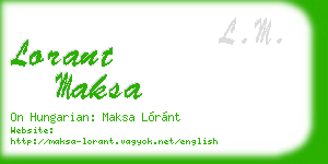 lorant maksa business card