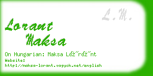 lorant maksa business card
